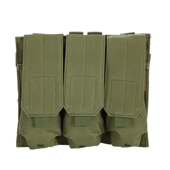 

Molle Tactical Triple AR15 M4 5.56mm Mag Magazine Pouch Pistol Handgun Shooting Vest Tool Dump Drop Hunting Airsoft Outdoor Bag