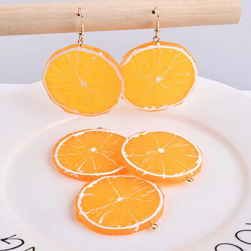 

Diy handmade jewelry accessories simple and fresh girl heart fruit lemon earrings earring material