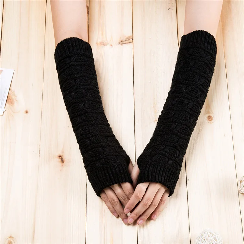 Зимние теплые перчатки guantes жаккардовые руки женские ганты вязаные перчатки без пальцев женские и варежки NOVE22 - Цвет: A