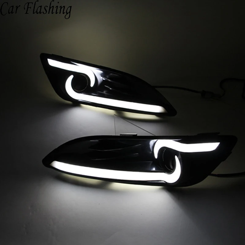 Car Flashing 1Pair For Ford Fiesta 2013 2014 2015 2016 LED DRL Daytime