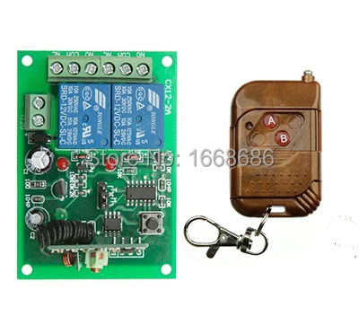 

DC12V 2CH 10A RF Wireless Remote Control Switch System teleswitch transmitter & receiver relay Receiver Smart Home Switch