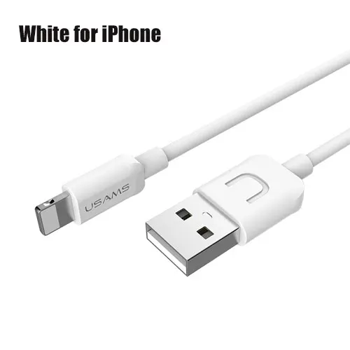 USAMS быстрое зарядное устройство кабель для iphone данных USB кабель для ipad Зарядка для iphone 5S X 8 7 6s 5 se X XS XR XSMAX Шнур адаптер данных - Цвет: White for iPhone