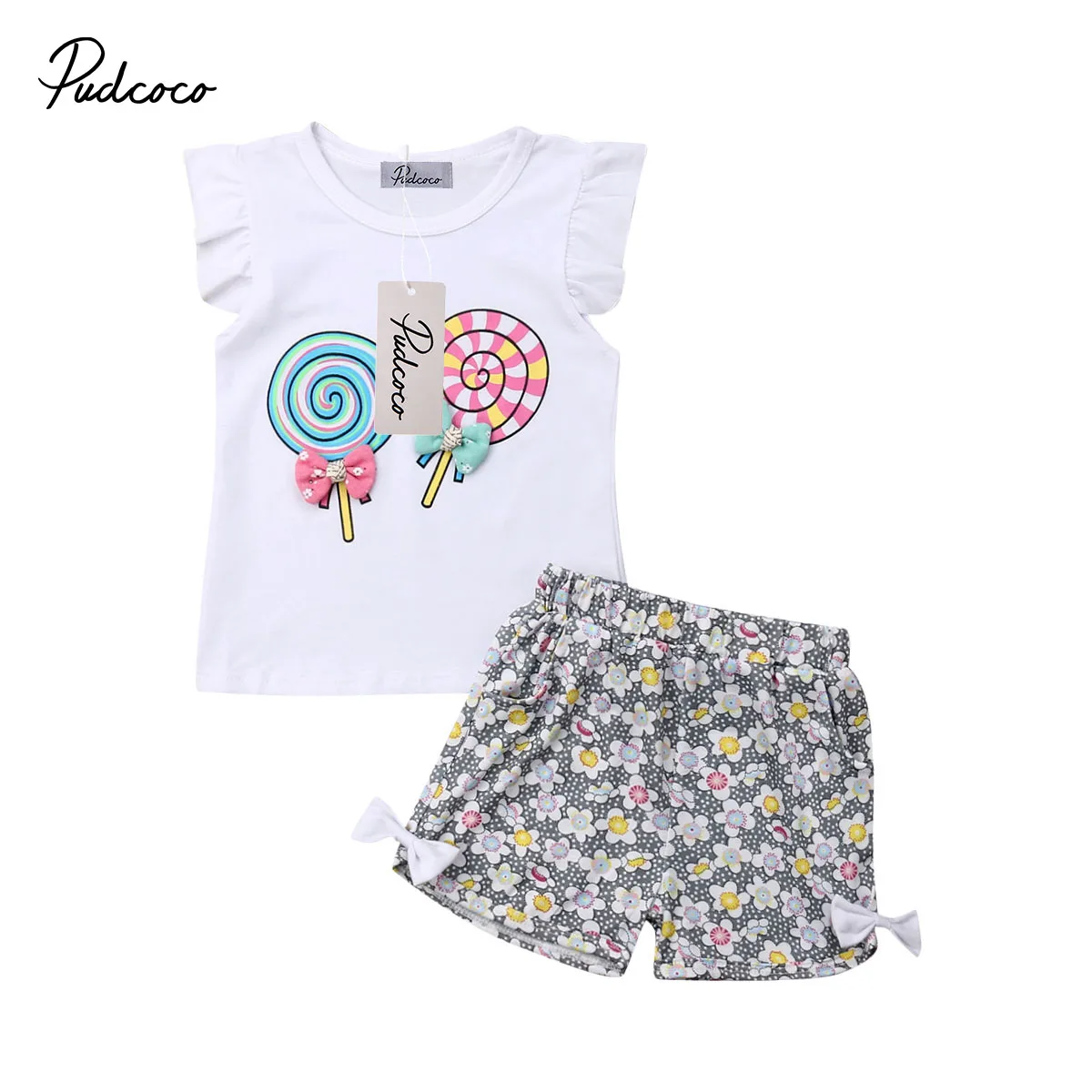 Pudcoco 2019 летние милые костюмы для маленьких принцесс из 2 предметов девочек