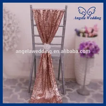 SH005B хороший элегантный причудливый Свадебный Рождество розовое золото блесток стул створки с цветком