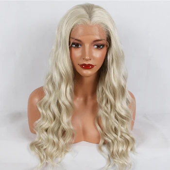 

Fantasy Beauty Women Synthetic Lace Front Wigs Cheap Heat Resistant Natural Long Water Wavy Fiber Hair