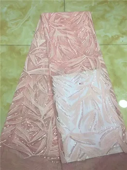 

Sequin lace fabric for wedding 2019 high quality african fabric with sequins pink/blue/white/black/green tulle fabric X2