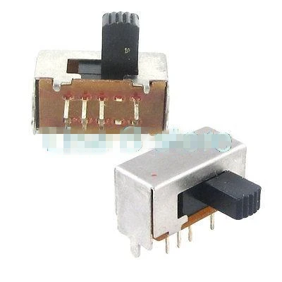 

5Pcs x Panel PCB 8 Pins 3 Position 2P3T DP3T Slide Switch Side Knob 0.5A 50V DC SK23E01-G12 12mm Knob Height
