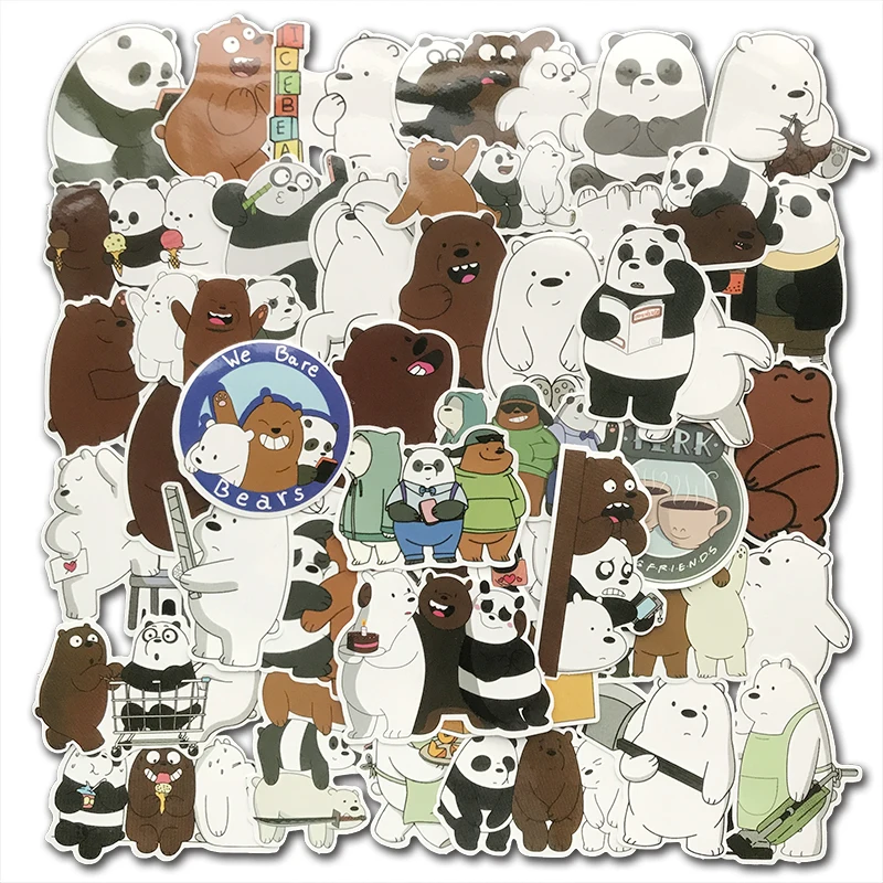 

42Pcs/Lot American Anime We Bare Bears Sticker Decals for Kids Toy Luggage Backpack Notebook Waterproof Graffiti Stickers Pack