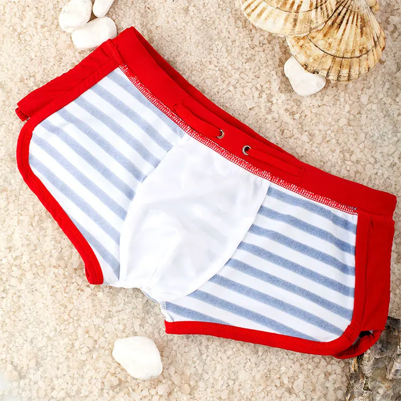Sexy Men's Swimwear Male Stripes Swim Trunks Men Listrada Swimsuit M-XXL Striped Swim Shorts Bikini Swimsuit Sunga Bathing Trunk