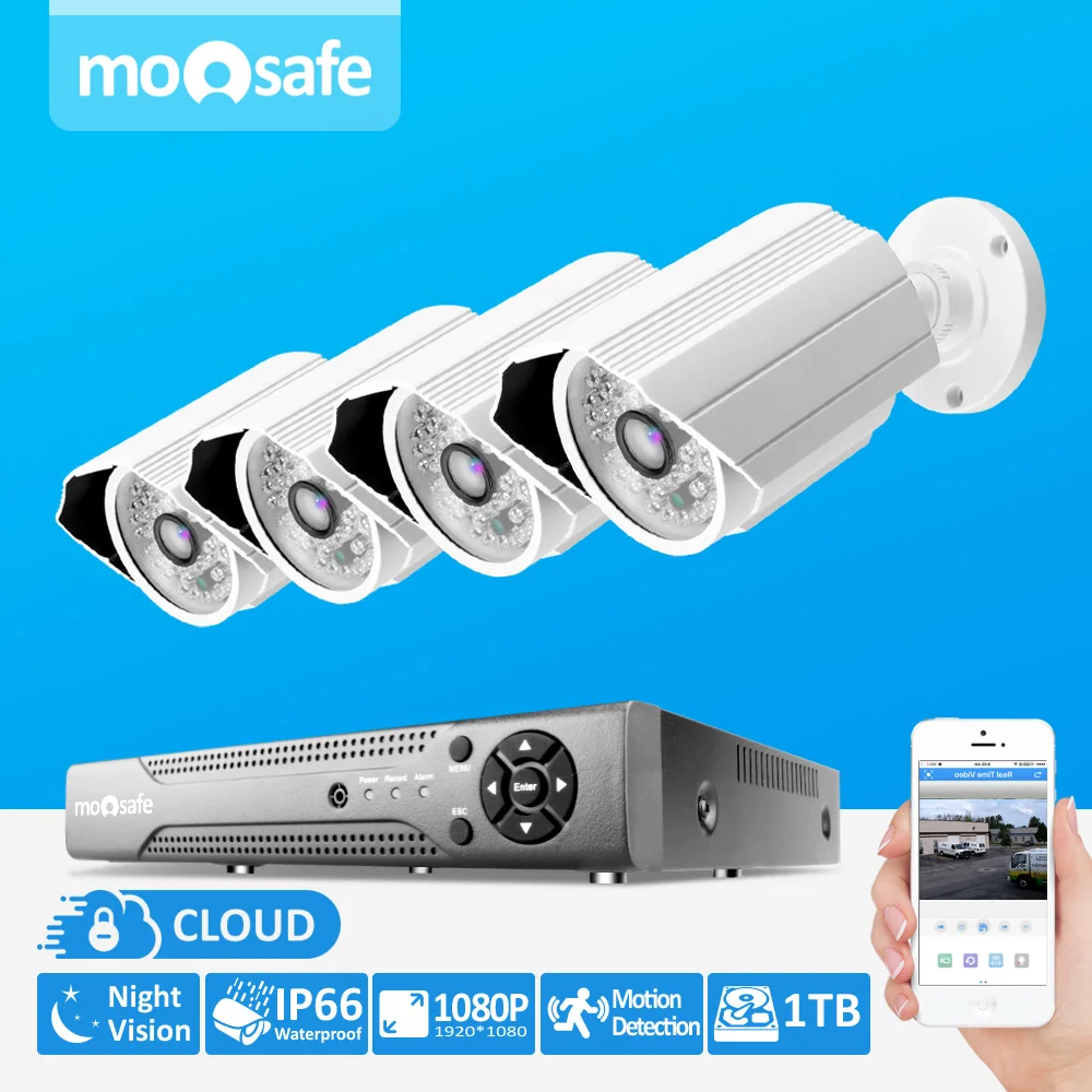 

2MP 1920*1080P ONVIF 2.0 Waterproof Outdoor IR CUT Night Vision Bullet P2P Plug and Play IP Camera 4CH