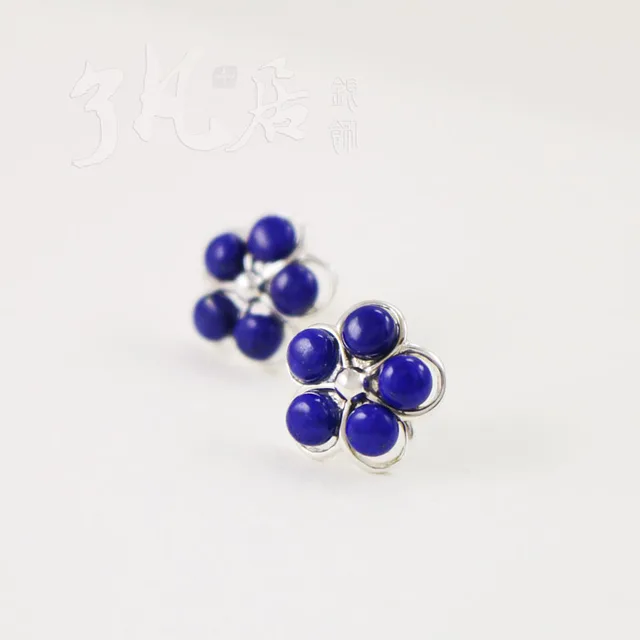 Flowers Natural Lapis Lazuli Stud Earrings Fashion For Women 925 Flowers Natural Lapis Lazuli Stud Earrings Fashion For Women 925 Sterling Silver Handmade Blue Stone