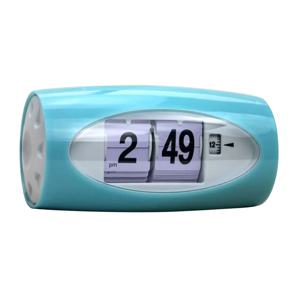 Modern Style Auto Flip Desk Clock Vintage Table Alarm Clock Modern Office Home Decor Table Clock