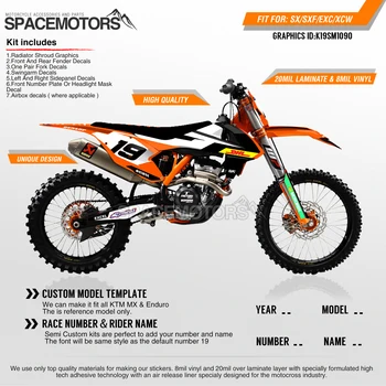 

MotoSpace Customized Team Graphics Backgrounds Decals 3M Custom Stickers For KTM SX SXF XCF 2016-2018 EXC EXCF XCW 2017-2019 090