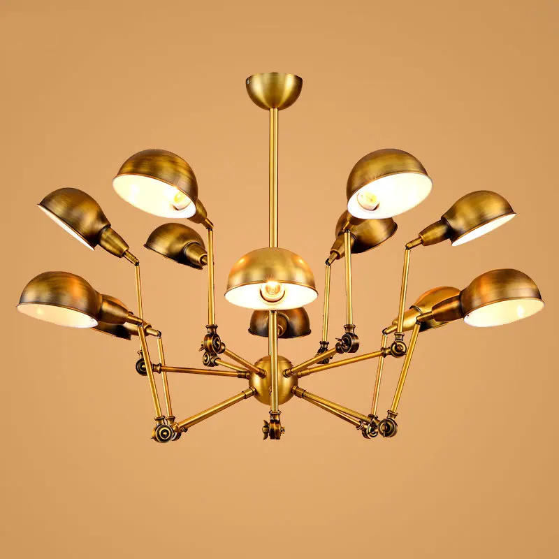

Industrial Retro Loft Led Chandeliers For Living room Dining Room Bar Cafe Pendant Lamp Long Arm Spider Adjustable Free Shipping