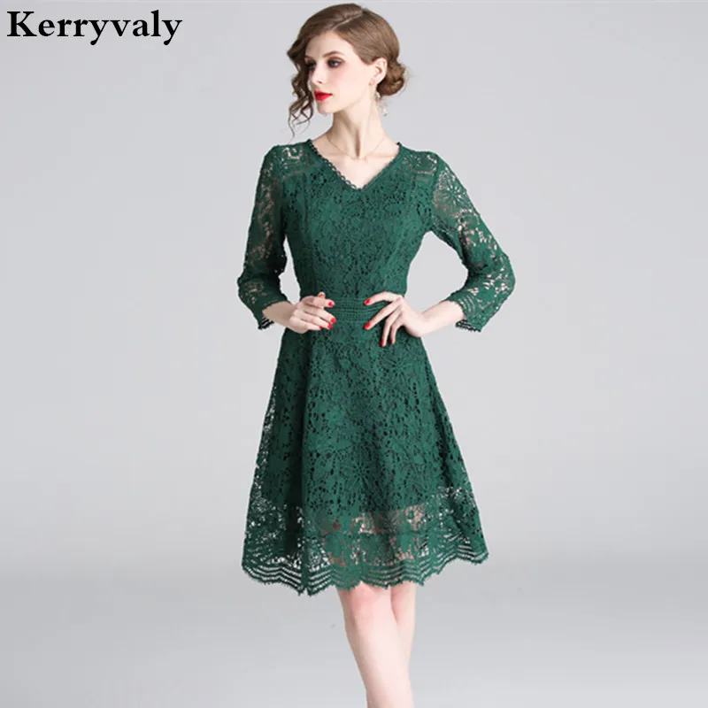 

New Women Water-soluble Pink Lace Summer Dress Vestidos Verano 2019 Midi Beach Party Dress Sukienka Letnia Zomer Jurk K6507