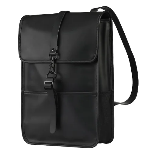 Сумка для ноутбука из искусственной кожи 15,6 дюймов для Macbook Pro 15 чехол рюкзак для ноутбука женский водонепроницаемый рюкзак женский для Macbook Pro 15 - Цвет: Черный