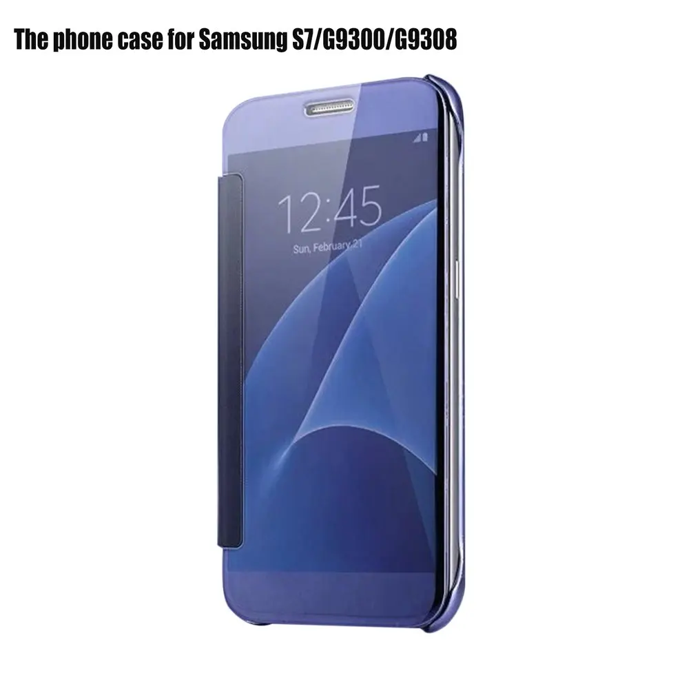 

8 Pcs Phone Case Protective Cover Smart Mirror Surface Intelligent Auto Sleep Awake Flip Type Holder for Samsung S7/G9300/G9308