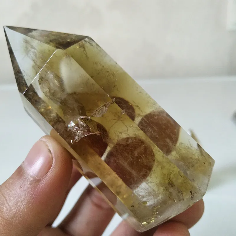 

Natural stone citrine quartz crystal wand point chakra energy stones and healing crystals