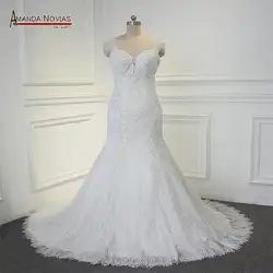 2019 Сексуальная Русалка свадебное платье кружевной с бисерной вышивкой Vestido De Noiva Robe De Mariage