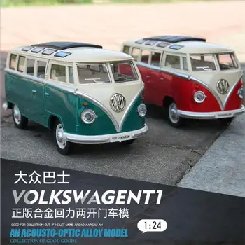 

High Simulation Model 1:24 Alloy Diecast Classical Minibus RMZ T1 Bus City Pull Back Toy Car Mini Van Bus