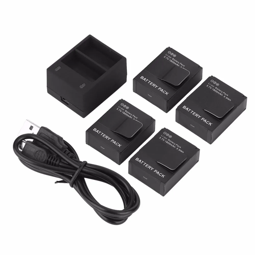 USB двойной батарея зарядное устройство для GoPro AHDBT-201/AHDBT-301 камера интимные аксессуары + 4 шт. 3,7 в
