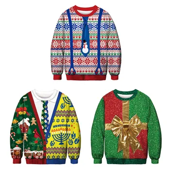 

Women/Men Sport Hoodies Christmas Bow Print Sweatshirt Sportwear Autumn Winter Tops Oversize Running Cycling Hooded Sweatshirt