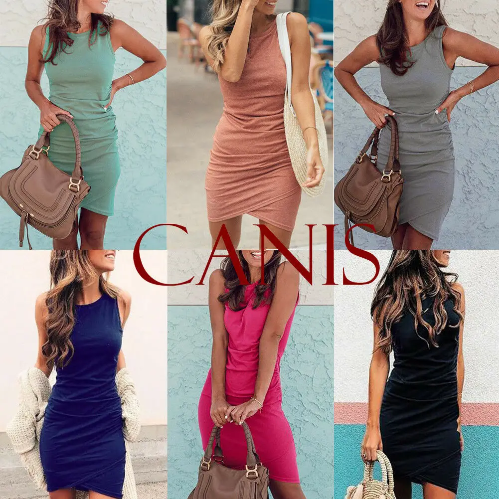 

Sexy Women 2019 Summer Bandage Bodycon Evening Party Midi Dress Sleeveless High Waist Club wear Dresses Female Vestidos
