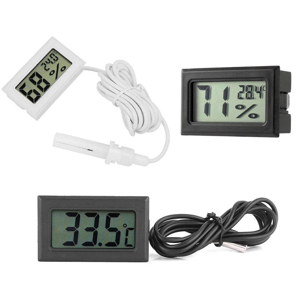 

-50 to 110 Digital Thermometer Mini LCD Display Meter Fridges Freezers Coolers Aquarium Chillers Mini 1M Probe Instrument