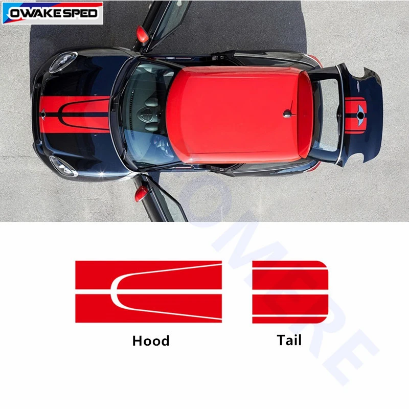

Car Hood Tail Stickers Auto Body Door Side Sport Stripes Decal Exterior Accessories For BMW MINI Cooper S F55 F56 R55 R56 R60