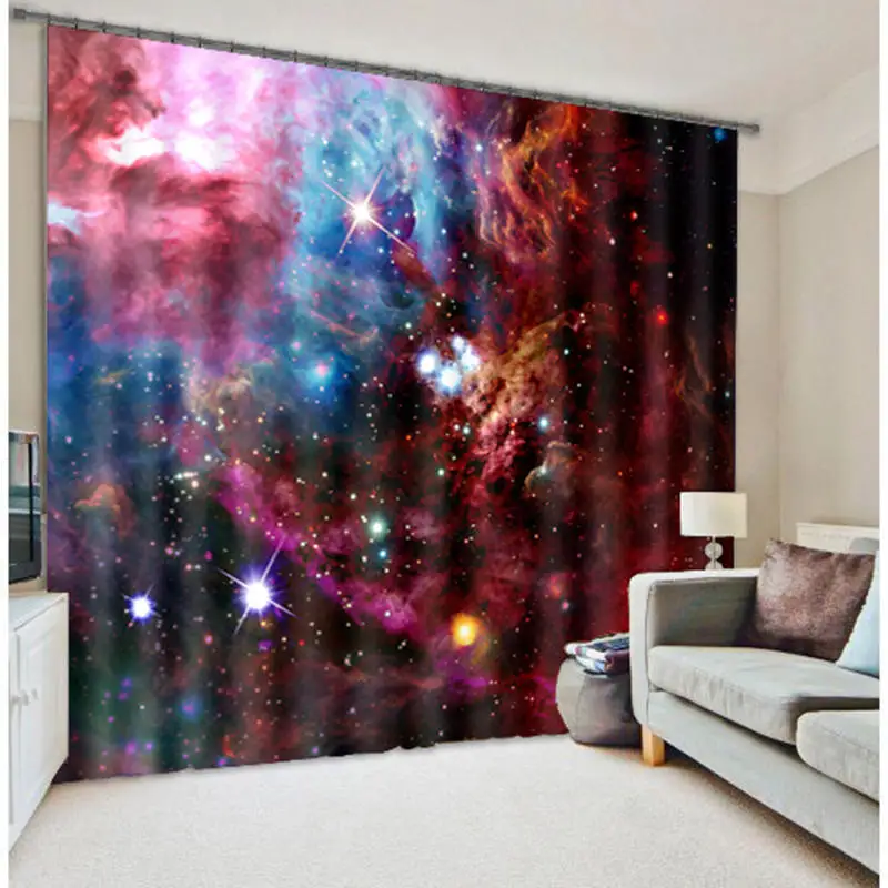 Senisaihon, современные 3D затемненные оконные шторы, Мультяшные занавески с изображением земли, космоса, галактики, Полиэстеровые занавески для спальни, занавески для гостиной - Цвет: Color 8