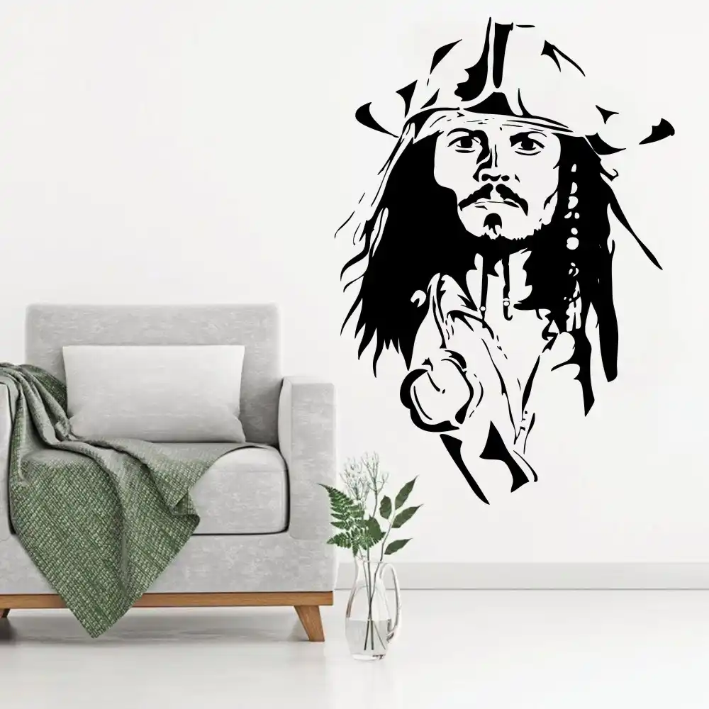 Captain Jack Sparrow Head Cool Wall Decal Poster Vinyl Wall