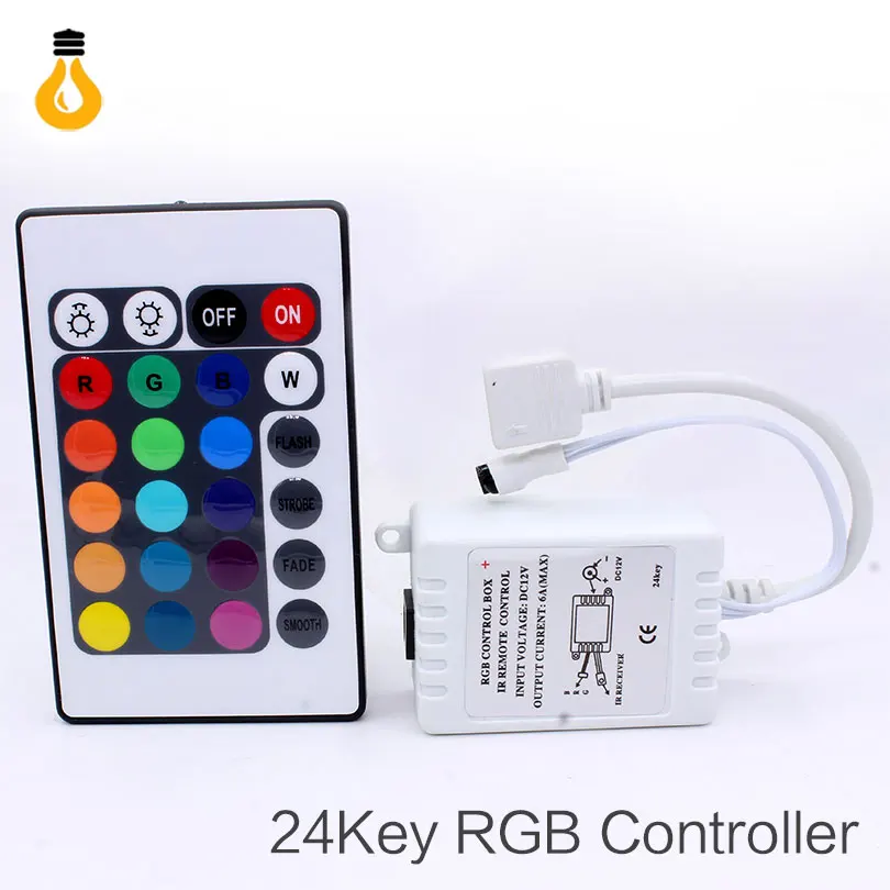 24 клавиши светодиодный RGB контроллер DC12V ИК пульт дистанционного управления для SMD 3528 5050 RGB светодиодные полосы света