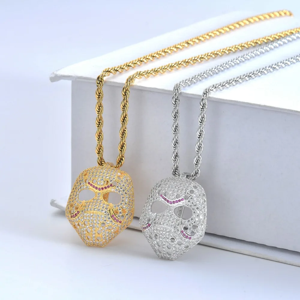 Hiphop Jewelry Micro Pave Mask Pendant (7)