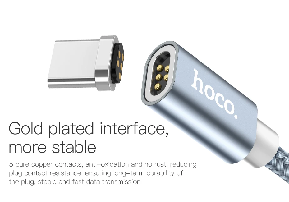 HOCO Магнитный кабель типа C быстрое зарядное устройство usb type-C USB-C зарядное устройство данных Магнитный кабель для Xiaomi huawei LG кабели для мобильных телефонов 1 м