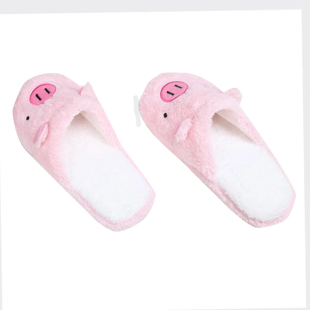 

HOT SALE 2018 NEW Arrival Leisure Fashion Lovely Pig Home Floor Soft Stripe Slippers Female Breathable warm Shoes High Quality