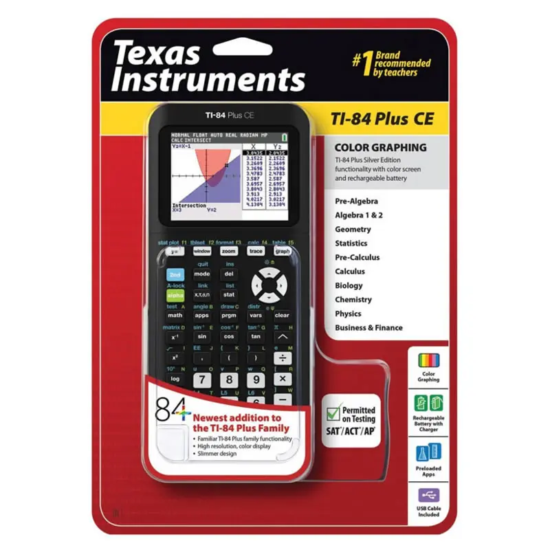 Texas Instruments TI-84 PLUS CE Программирование графический калькулятор AP IB SAT Международный экзамена компьютер - Цвет: TI-84 PLUS CE