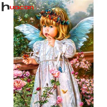 

Huacan DIY Angel Diamond Painting Full Display Square/round Diamond Embroidery Cross Stitch Character Home Decor