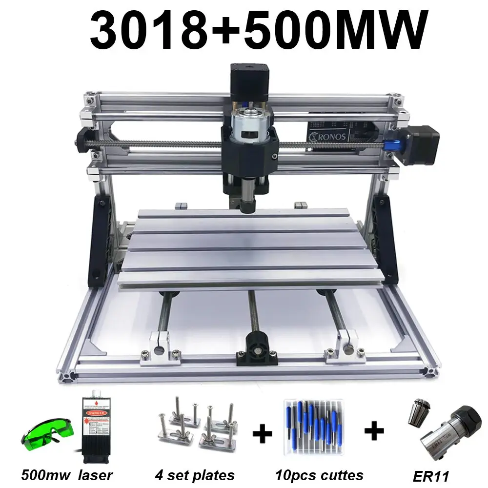 CNC3018 ER11, DIY мини ЧПУ гравировальный станок, Pcb фрезерный станок, деревянный маршрутизатор, лазерная гравировка, ЧПУ GRBL управления, жажда металла - Цвет: 500mW