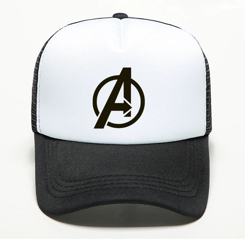 الصيف شبكة Snapback سائق شاحنة أبي قبعة المطبوعة المنتقمون قبعة بيسبول أعجوبة كابتن أمريكا سوبر قبعة قابل للتعديل كاب