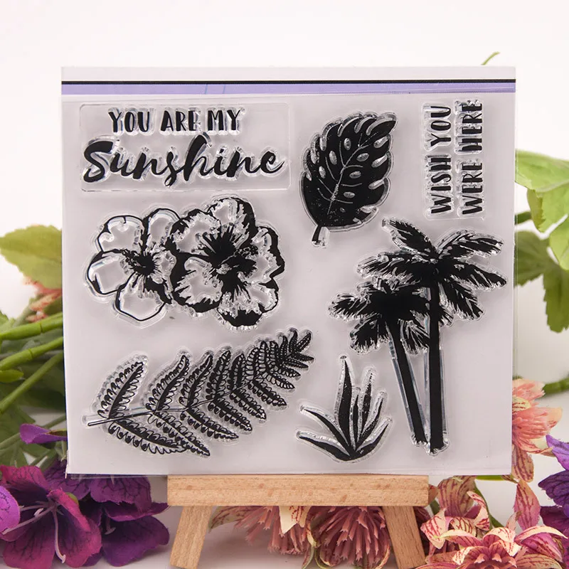 GLOBLELAND Tampons Transparents Herbe Pour La Fabrication De Cartes Fleurs Sauvages Décoratives Feuilles Fleurs Pissenlit Timbres En Silicone Transparent Pour Scrapbooking Fournitures Embossing