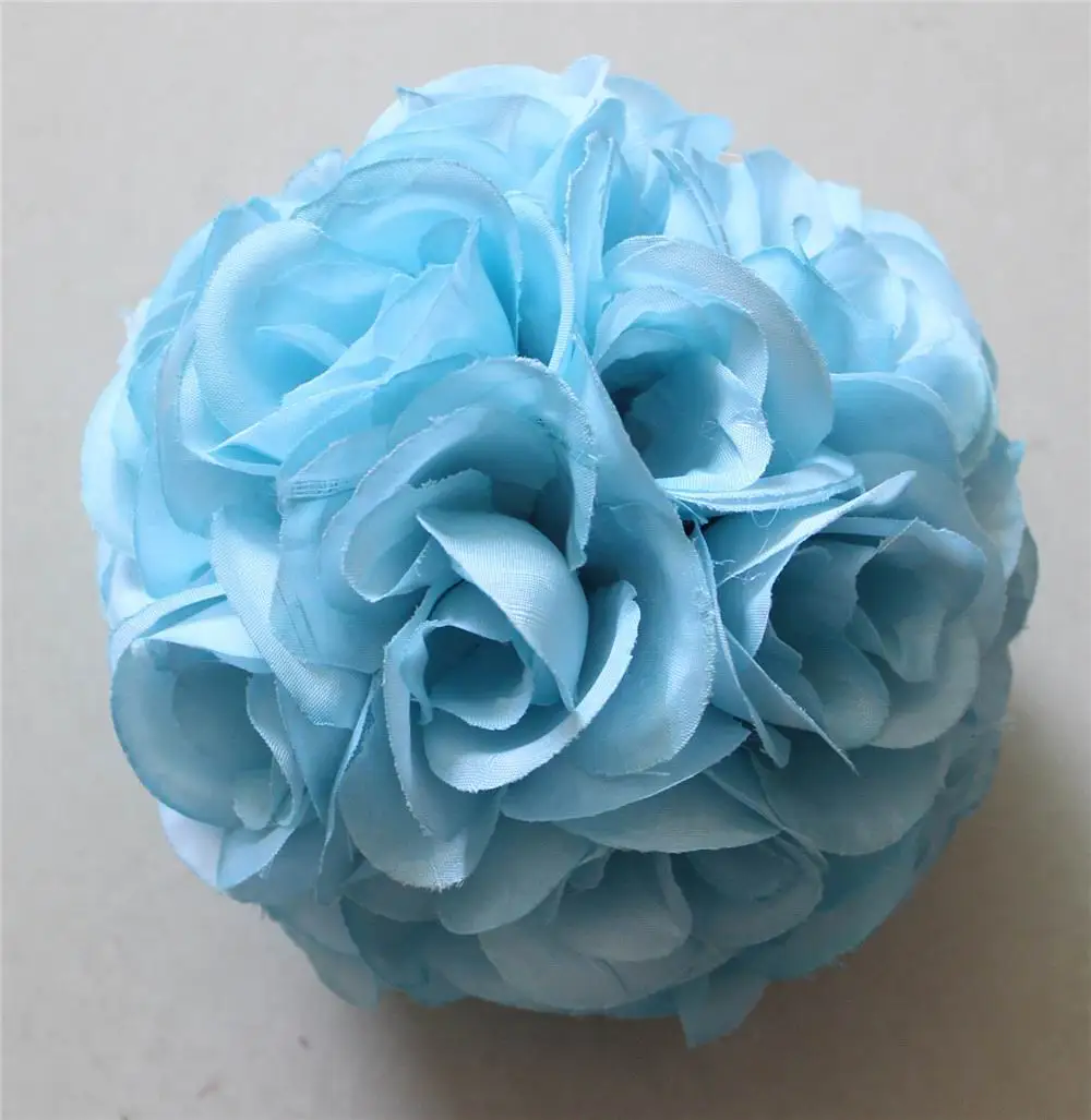 SPR 15 см Свадебный Шелковый шар для поцелуев место для встреч украшение голубое-пластиковое внутреннее, праздничный цветок шар, вечерние украшения