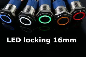 

16mm Car Auto Metal LED Power Push Button Switch Latching Self locking Type On-off 5V 12V 24V 220V