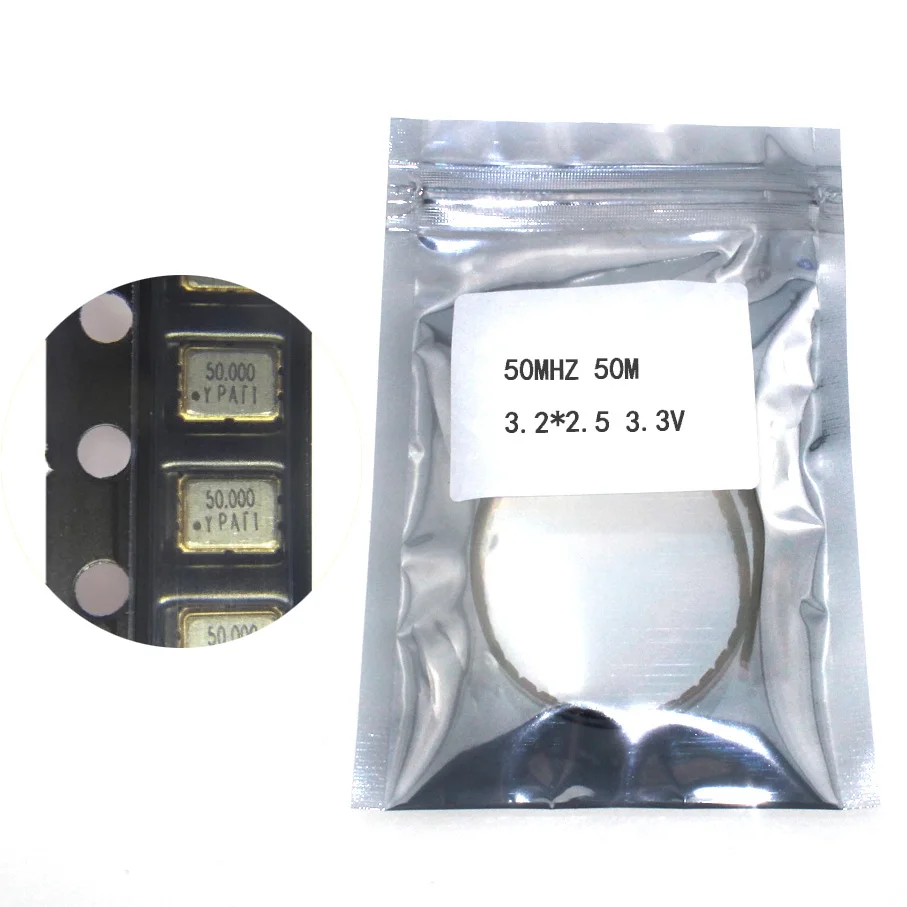 buy 10pcs SMD 3225 active crystal oscillator OSC 50MHZ 50M 3.2*2.5 3.3V 25PPM