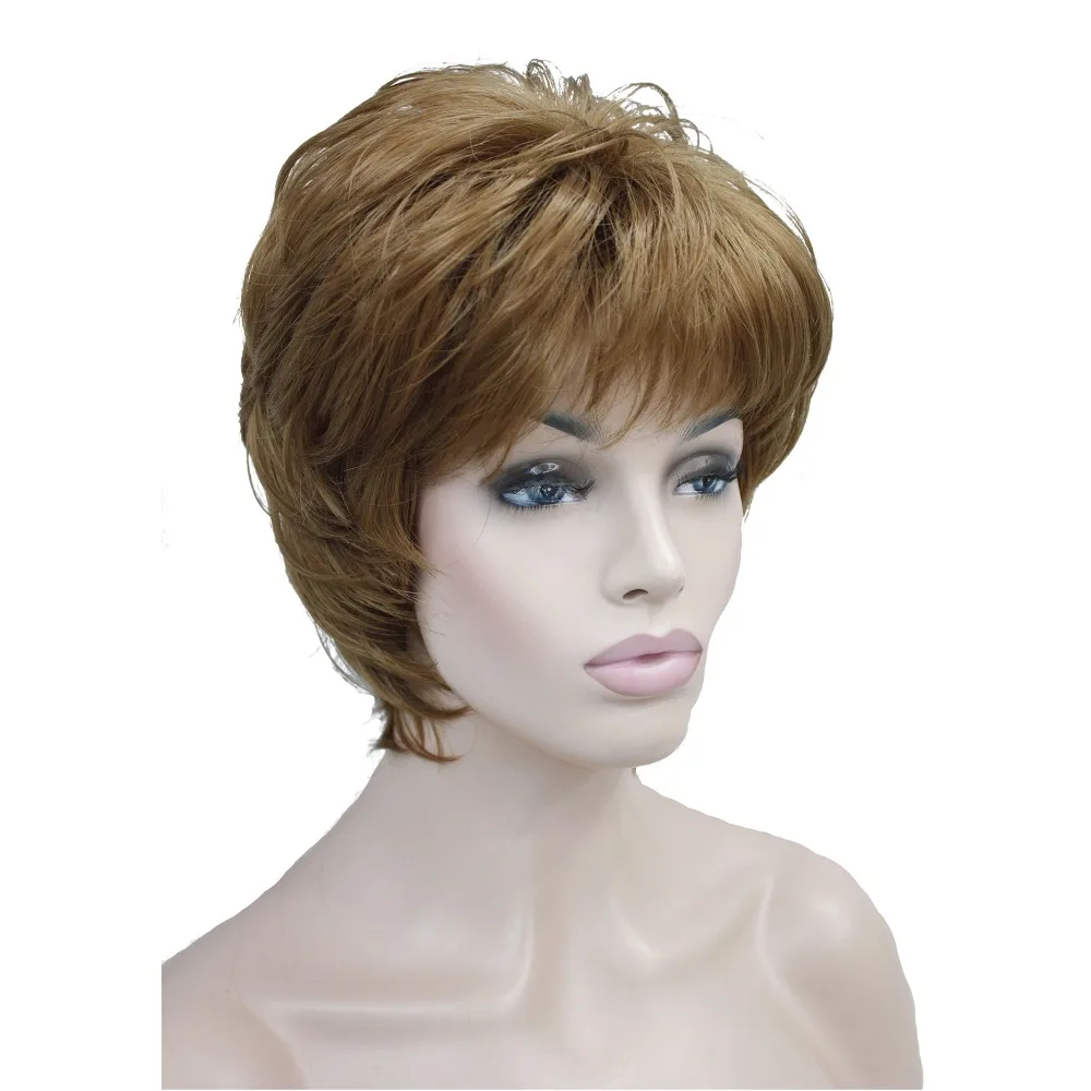 StrongBeauty Womens Wigs Natural Fluffy Ash Blonde Short Straight