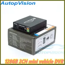2Ch Mini Vehicle Car Video Recorder Car/Bus Mobile Car Video DVR I/O Alarm Motion Detect Black In Stock Max Upto 128GB SD Card