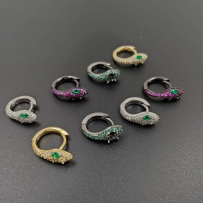 Ciliy Designer Earrings For Women Luxury Geometric Micro Inlay Zircon Snake Earrings Female Casual Trendy Drop Earring F891318FY
