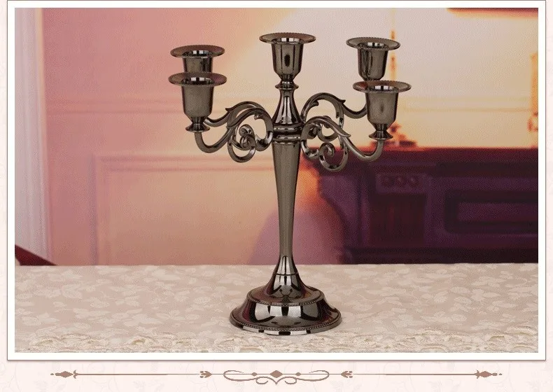 4 Colors Metal Candle Holders 5-Arms Candlestick Tabletop Candle Stand Wedding Decoration Candelabra Home Decor Candelabrum 9