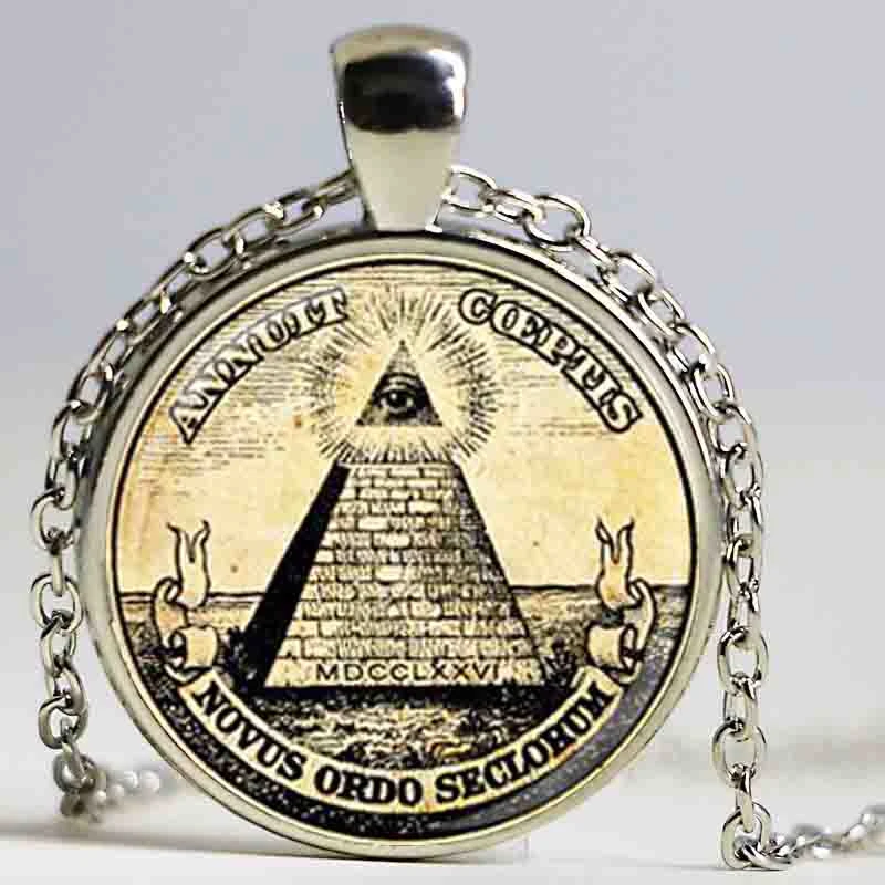 

Wholesale Man Fashion symbol masonic illuminati antique print illustration poster pendant NECKLACE fashion jewely DY2