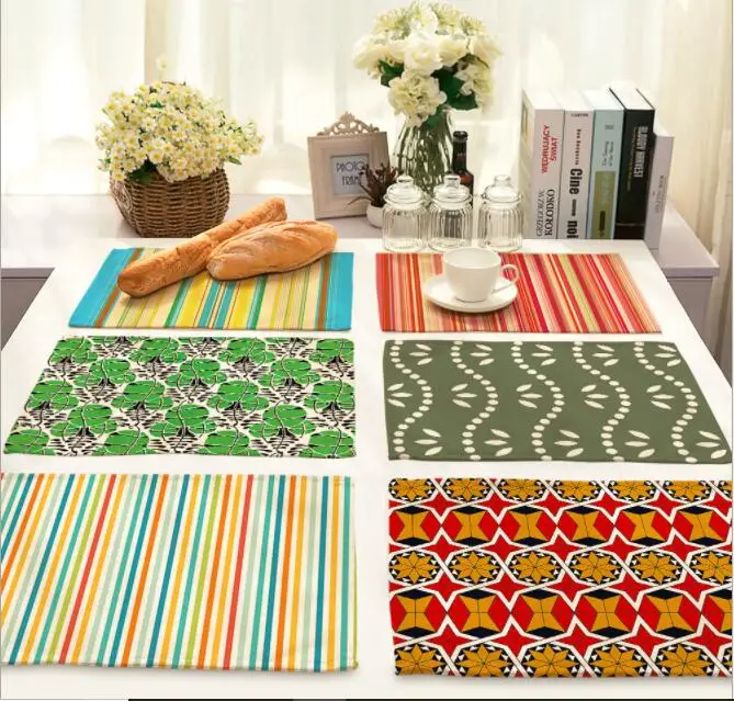 Printed Linen Placemat Place mat Table Mat hot strip garden style