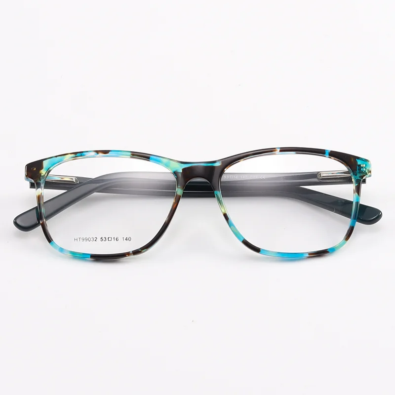 Ацетатные женские очки, оправа, женские очки, Ретро стиль, прозрачные линзы, прозрачная оправа для очков, очки# HT99032 - Цвет оправы: C07blue